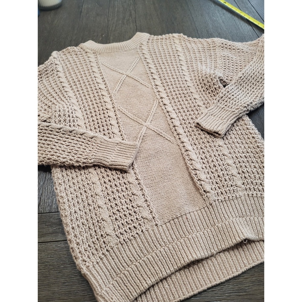 Vintage 90s OSH KOSH B'GOSH Light Beige Cream Knit‎ Cable knit Sweater Sz L